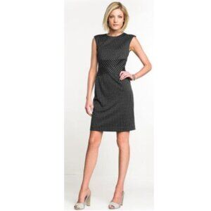 Banana Republic Graphic Sheath Dress Size 8 Black Gray Ponte Knit